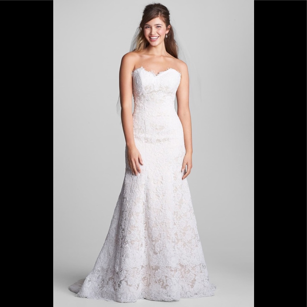 Olia zavozina treasure flare lace wedding gown